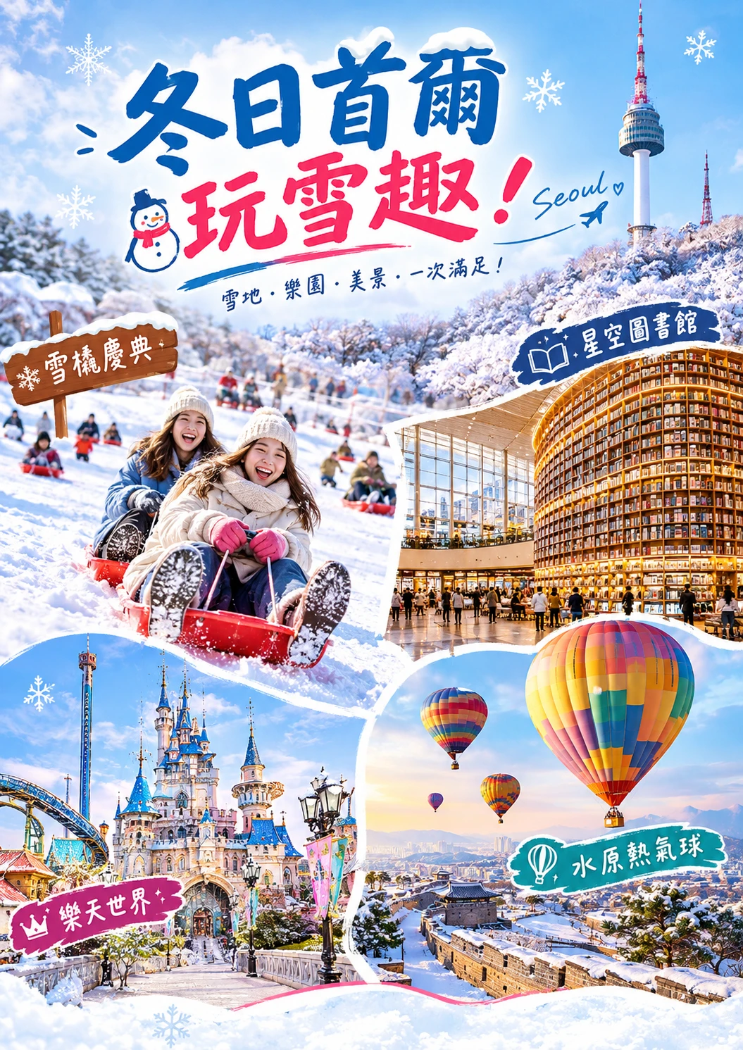 冬季限定・雪橇慶典・小鴨列車・樂天世界・水原熱氣球&nbsp;